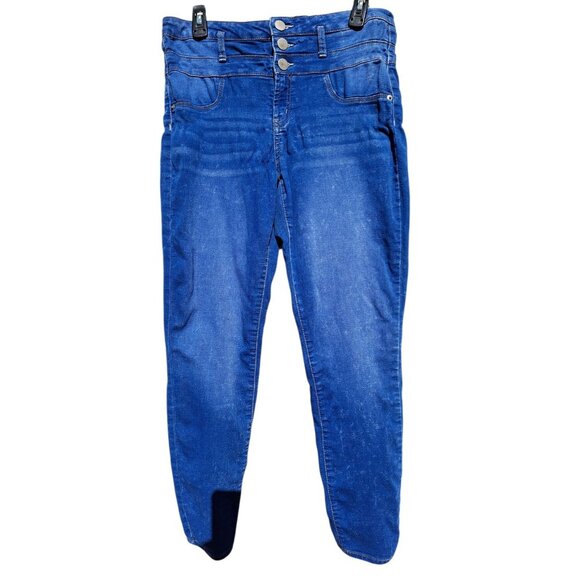 No Boundaries Mid Rise Skinny Jeans Womens 15 Acid Wash Blue (Flaw) - Picture 1 of 7